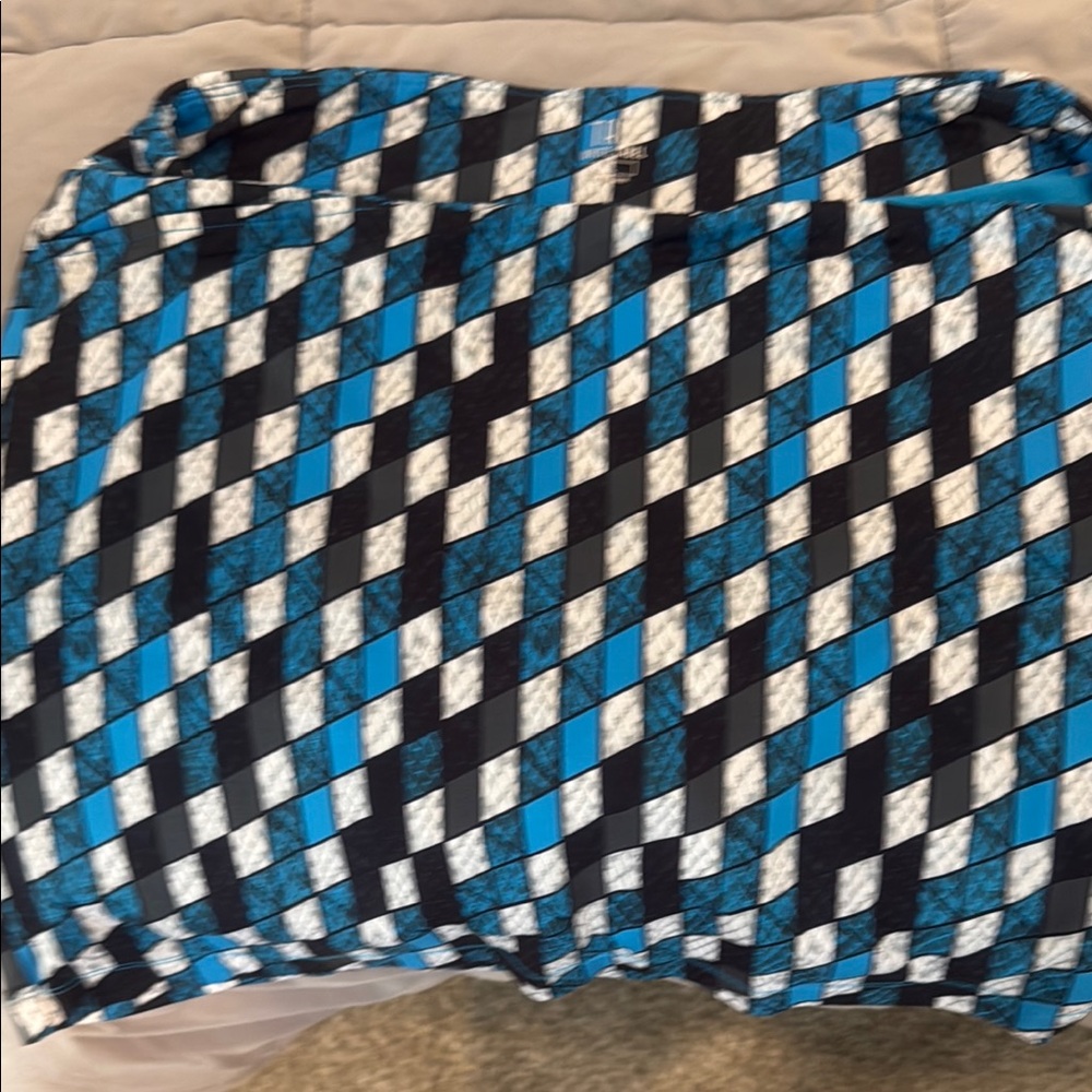 Geometric Blue and Black Skirt